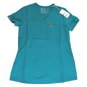 FIGS Catarina One-Pocket Teal Scrub Top Teal XXS Women's Technical Collection